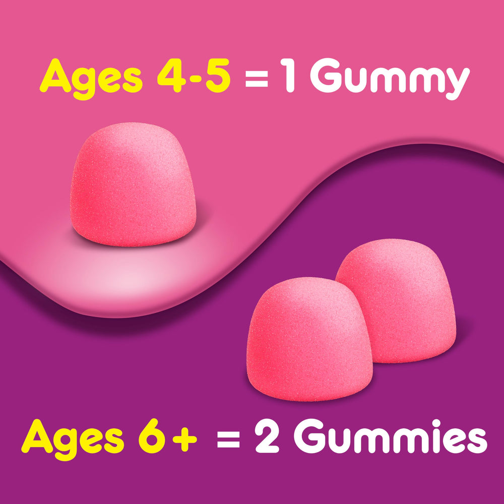 Pepto Kids Gummies nutrition label close-up, easy-to-understand ingredient overview