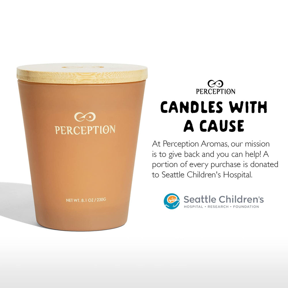 Perception Aromas hand-poured soy wax candle for clean long-lasting burn