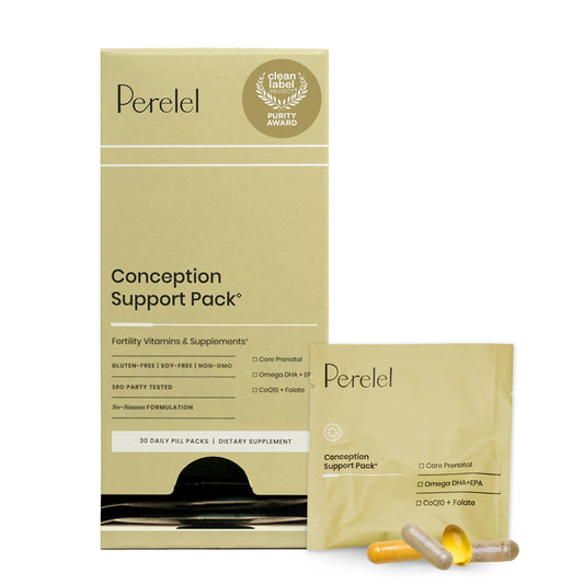 Perelel Conception Support Pack box and packaging