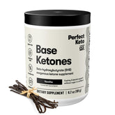 Front view of Perfect Keto Exogenous Ketones Powder Vanilla 6.7 oz container