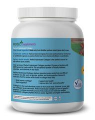 Perfect Supplements collagen powder scoop showing measurement for consistent protein intake