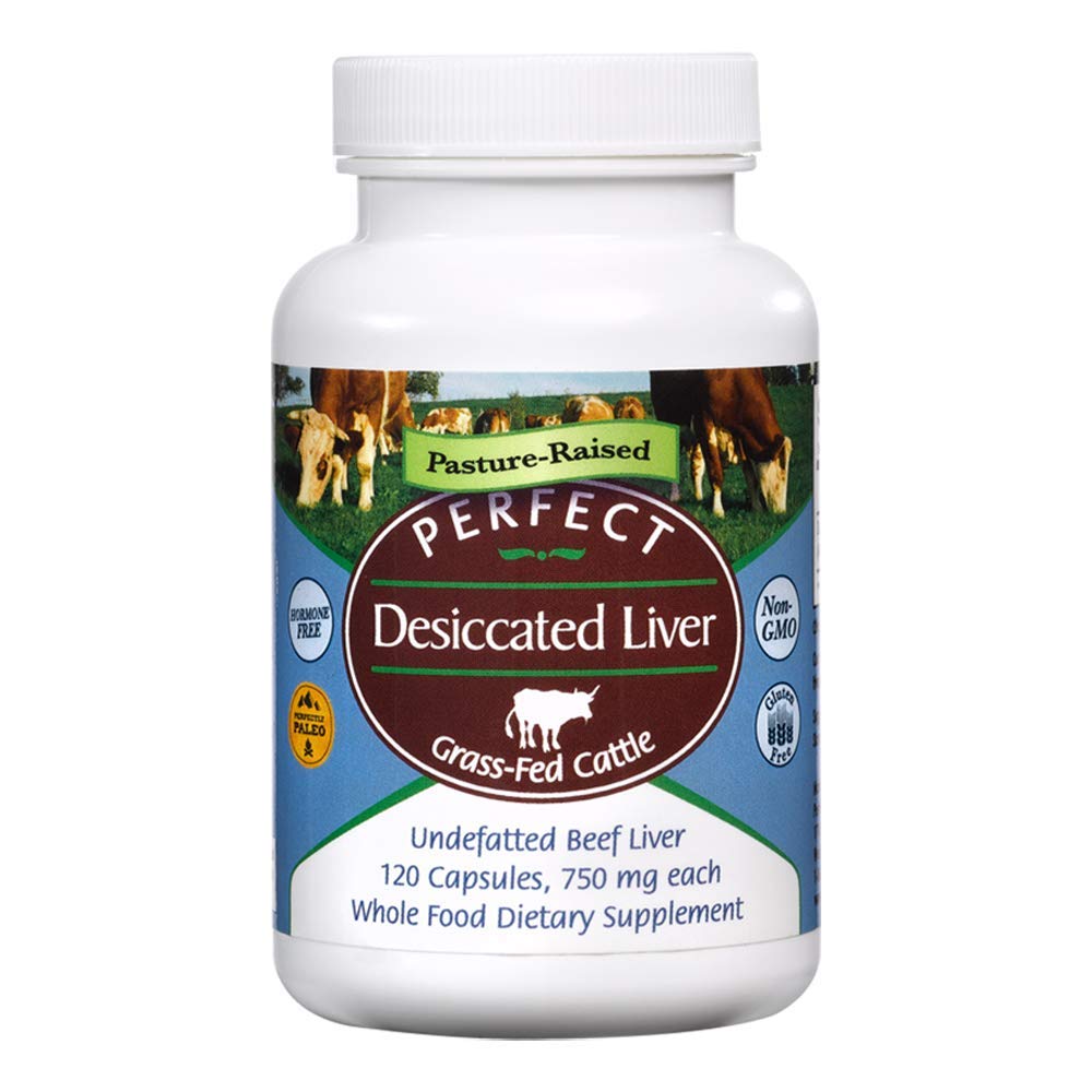 Bottle of Perfect Supplements Desiccated Liver 120 Capsules
