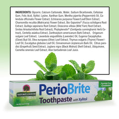 PerioBrite toothpaste ingredients: gluten-free, fluoride-free, soy-free