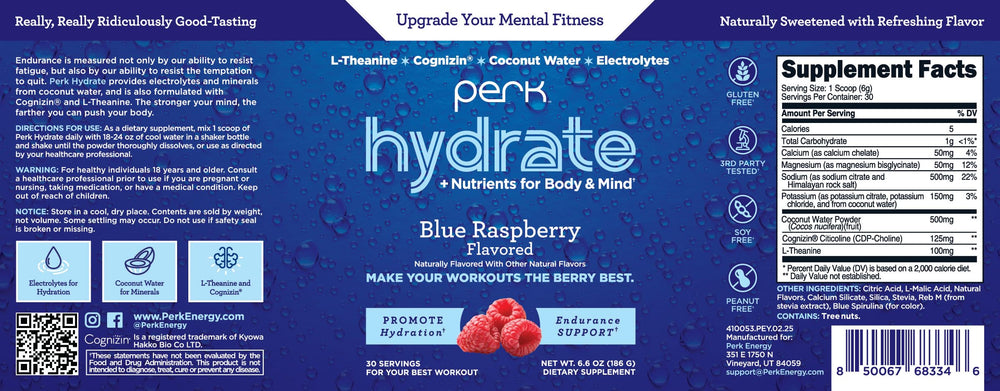 Cognizin trademark as part of Perk Hydrate ingredients