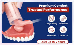 Reliner applied to an upper denture