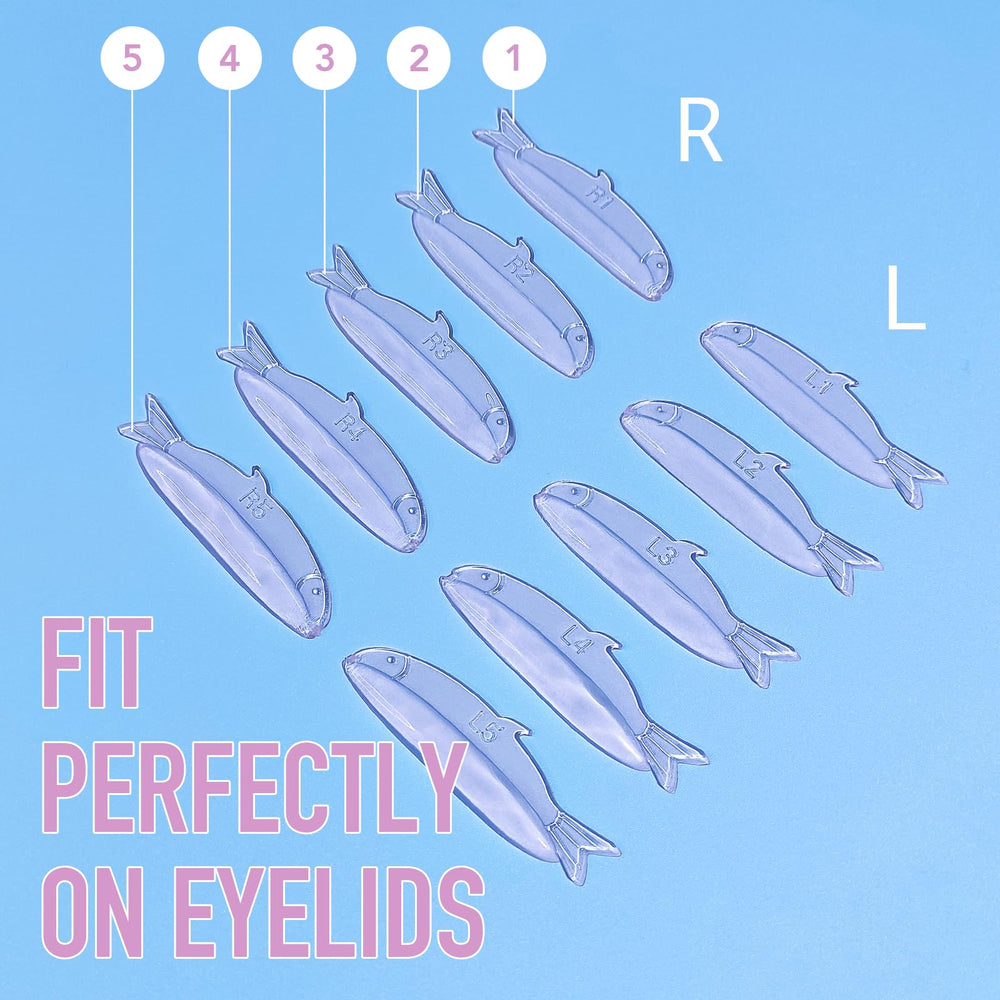 PERMANIA cartoon-design lash shields add a playful touch.