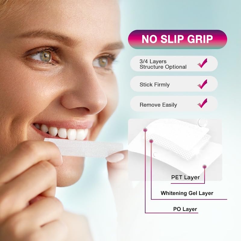 Whitening strips showing upper and lower strips