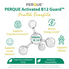 Perque Activated B-12 Guard packaging flatlay for on-shelf display