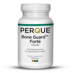 Front view of PERQUE Bone Guard Forte 100 Count bottle