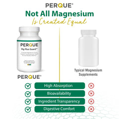 PERQUE Mg Plus Guard box overview with 180 capsules per container.