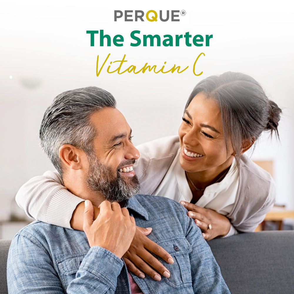 Nutritional facts showing Vitamin C 1000 mg and Calcium 111 mg in Perque Potent C Guard 1000 mg