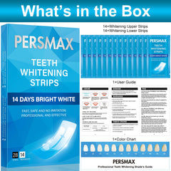 PERSMAX 14 day whitening system with 28 strips and shade guide