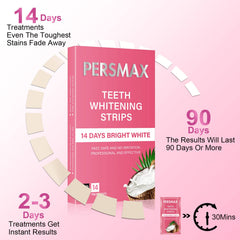 Extended-length no-slip whitening strips securing to teeth