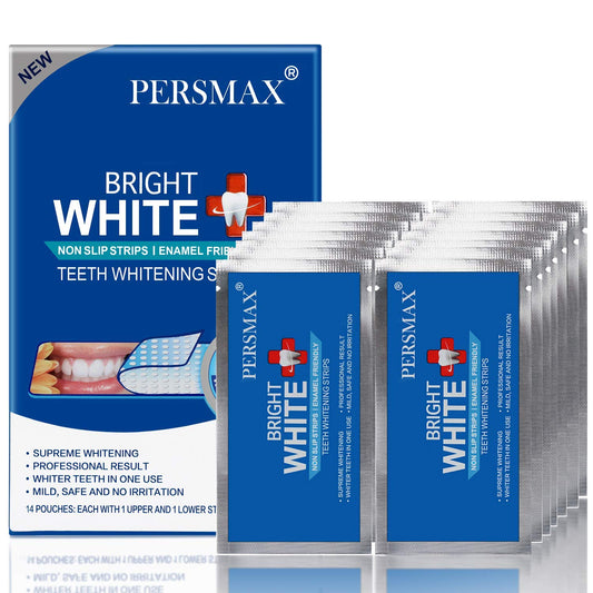 PERSMAX Teeth Whitening Strips kit box with 28 non-slip strips