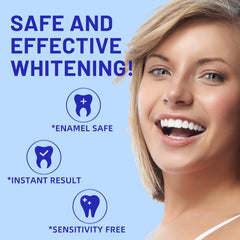 Close-up of whitening strip applied to tooth