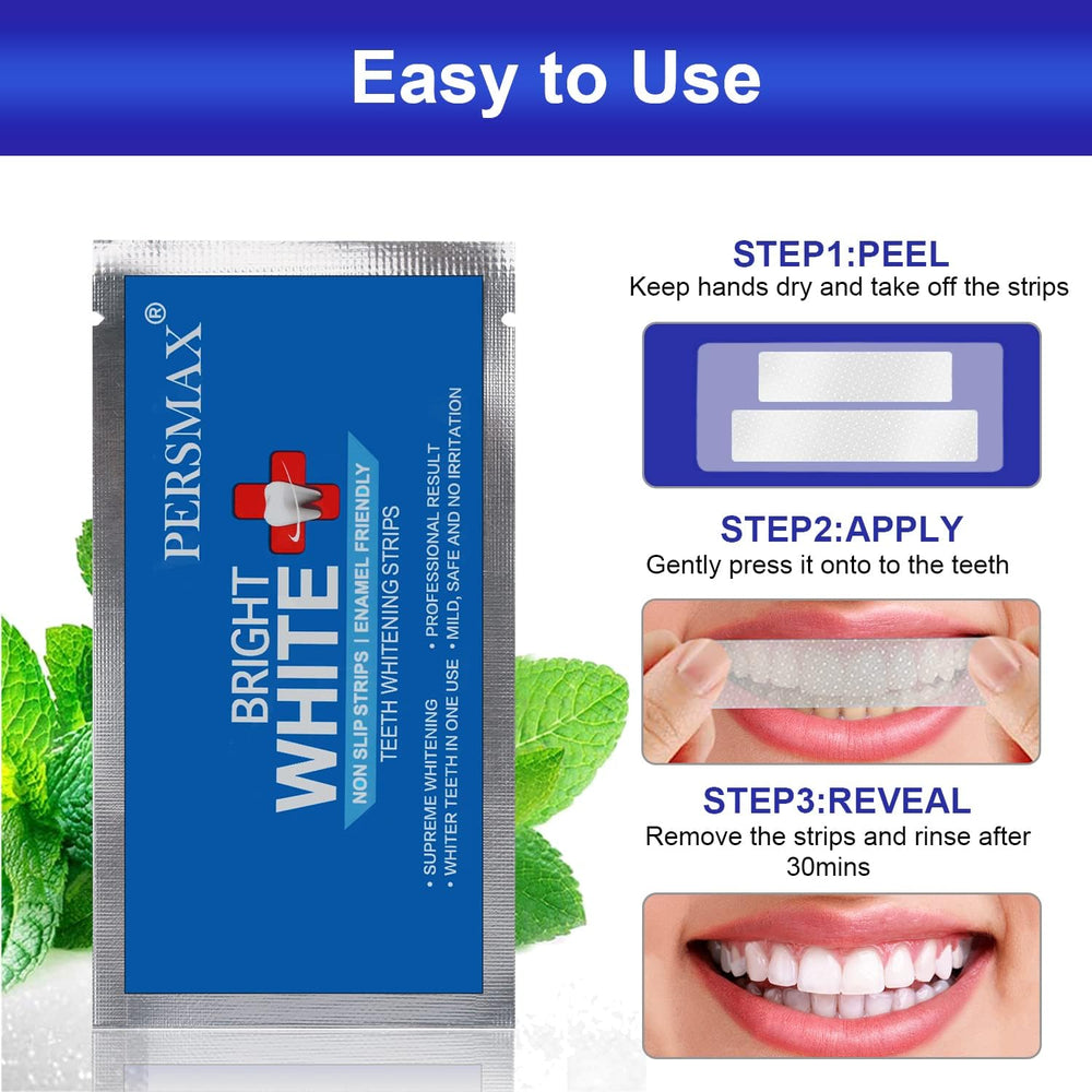 Whitening strip contouring to teeth without slipping