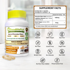 Box packaging for Peruvian Maca Root Capsules 150 count