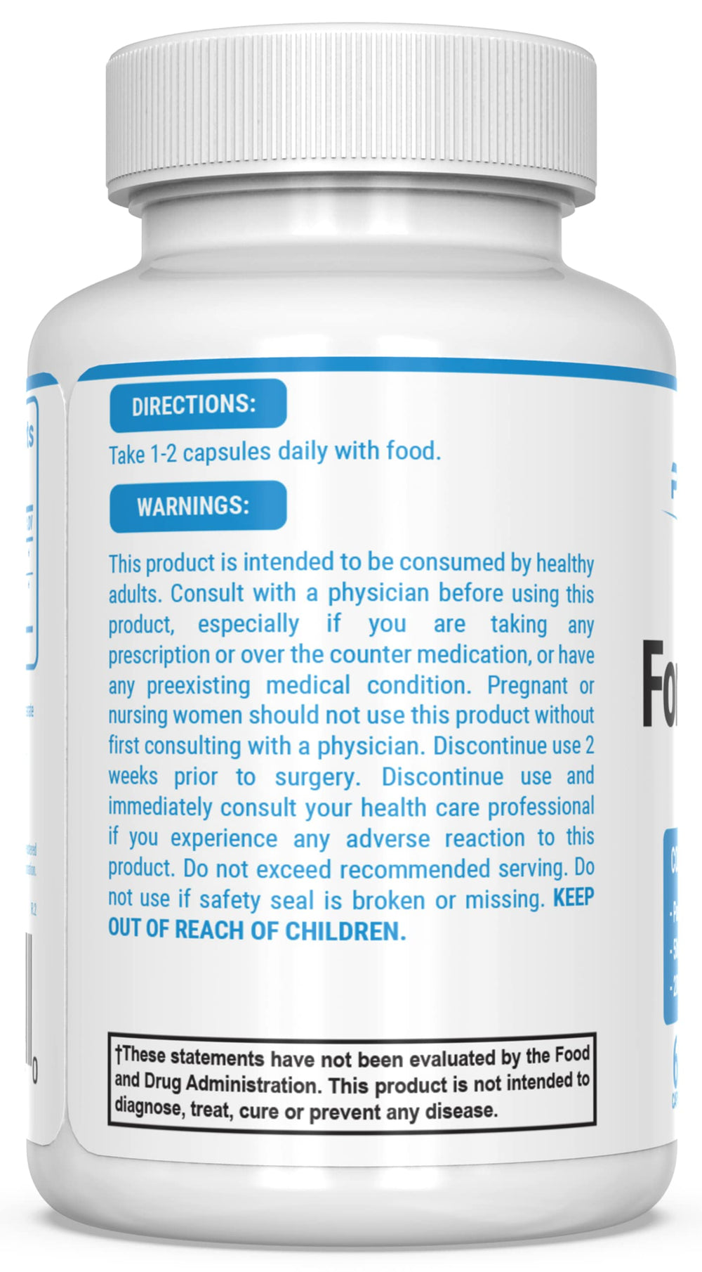 Packaging image of PEScience Forskolin capsules, 60-count bottle