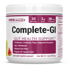 PEScience Complete-GI Gut Health Powder bottle and scoop