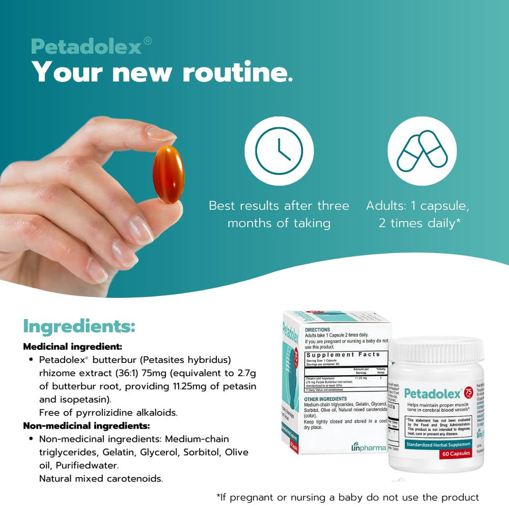 Petadolex allergy relief butterbur shown in a product image
