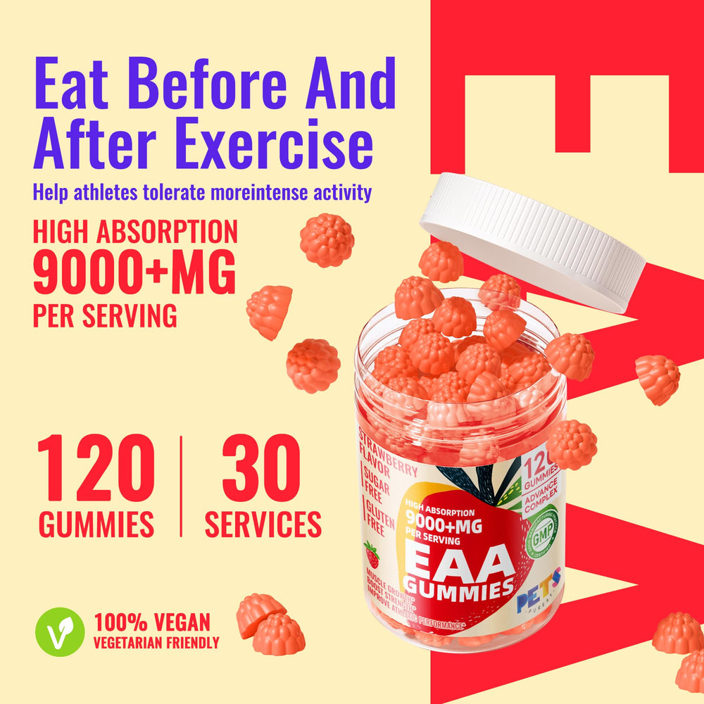 Healthy lifestyle concept with EAA gummies
