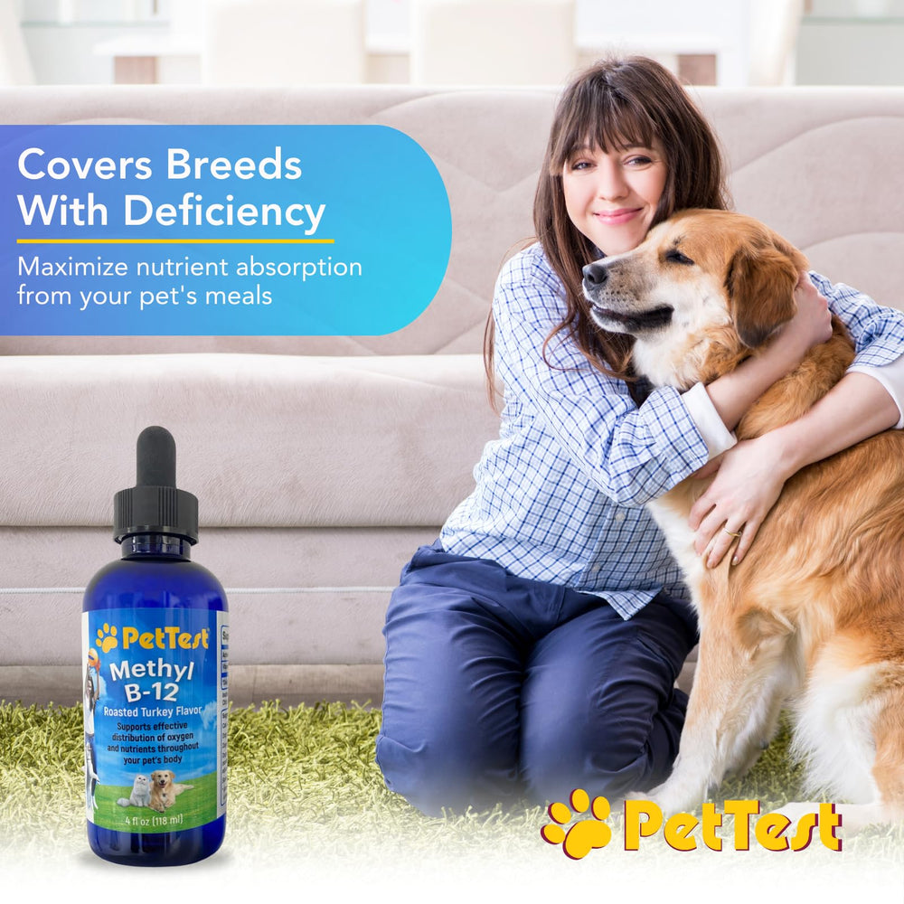 Dropper dispensing Methyl B12 Drops for dogs and cats.