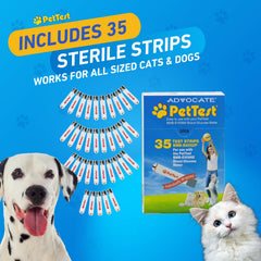 Advocate PetTest small blood sample used for at-home checks