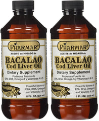 Pharmark Cod Liver Oil 8 oz bottle – Pack of 2 front view