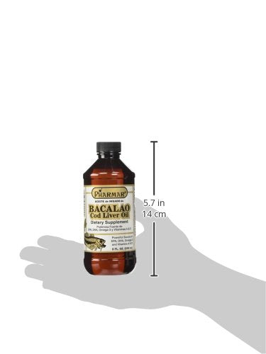 Retail display of Pharmark Cod Liver Oil 8 oz packs