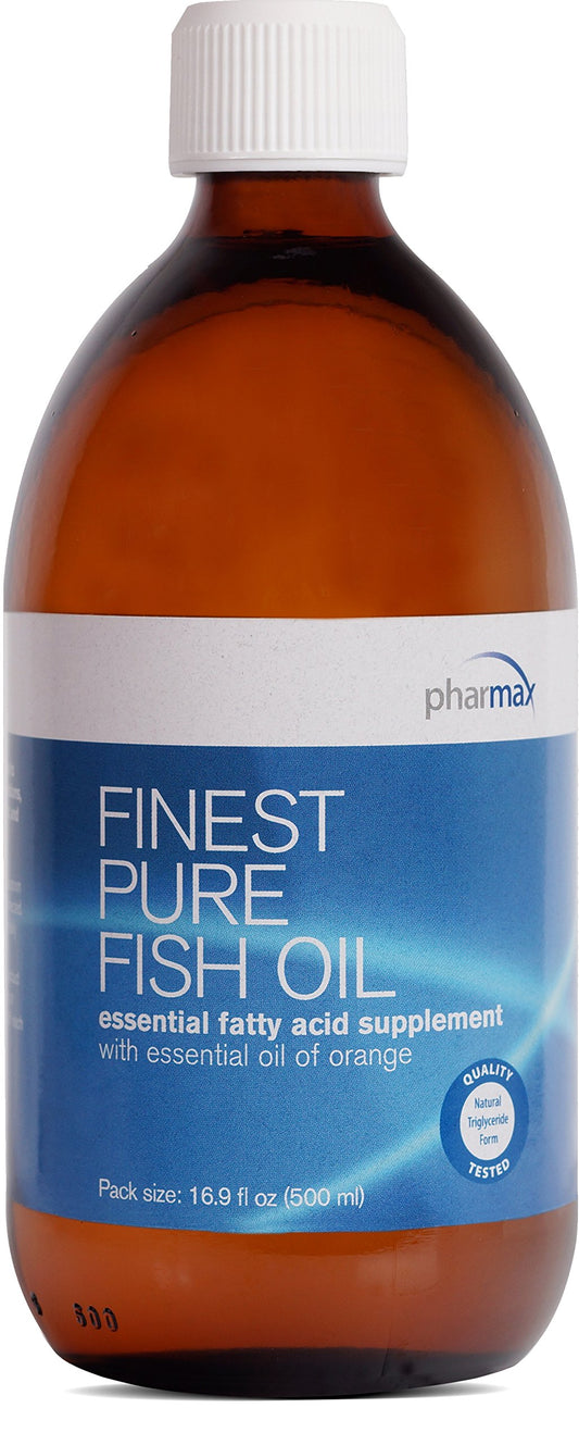 Pharmax Finest Pure Fish Oil orange-flavored bottle