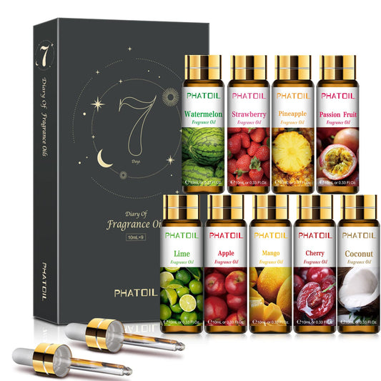 PHATOIL 9-piece Fruity Essential Oils Gift Set packaging