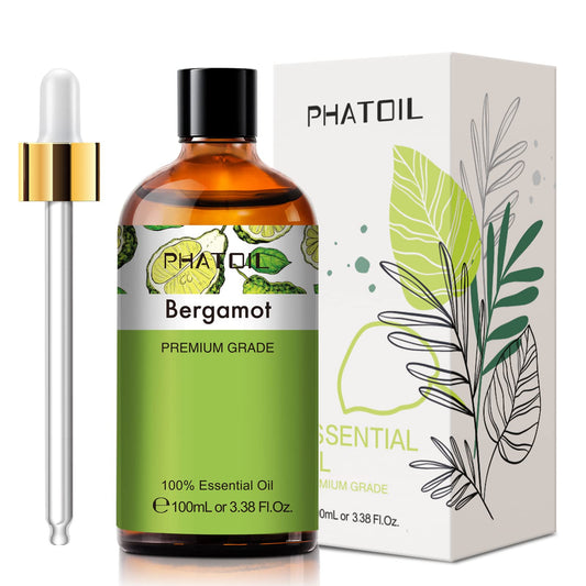 PHATOIL Bergamot essential oil 100ml amber bottle with dropper