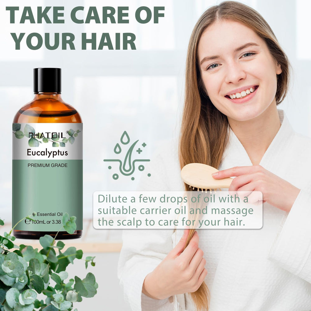 Relaxing bath with eucalyptus essential oil and diffuser