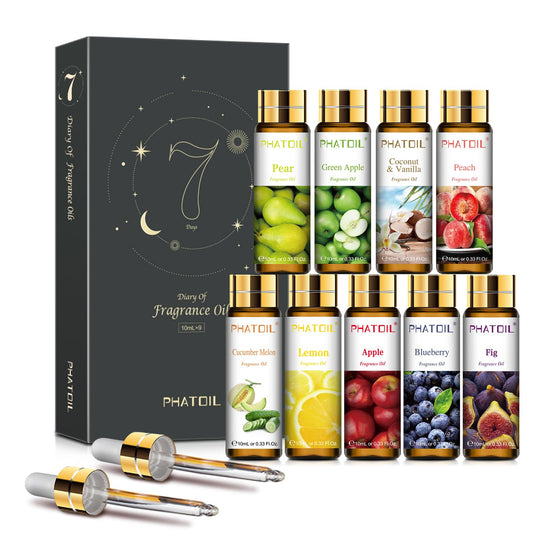 PHATOIL 9-Piece Fruit Fragrance Oil Set group shot