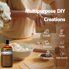 DIY candle and soap making with sandalwood essential oil