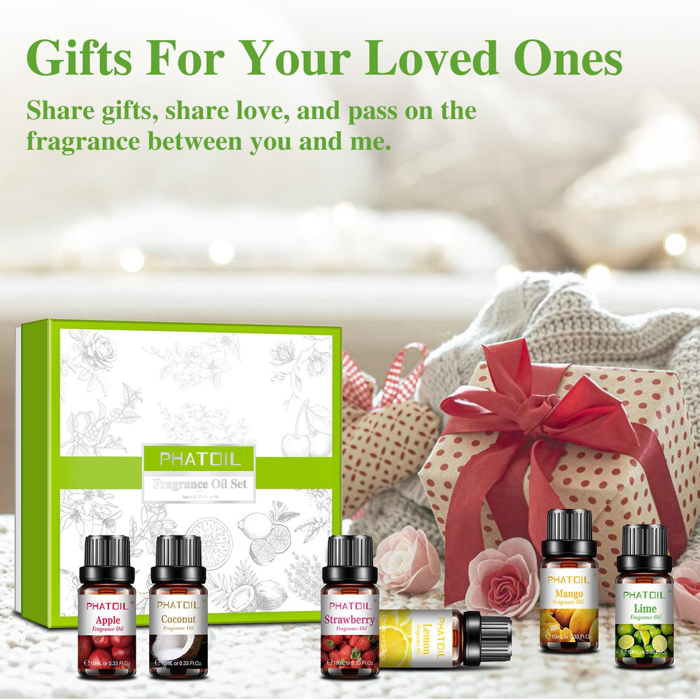 PHATOIL open gift box with all ten bottles displayed, perfect present solution