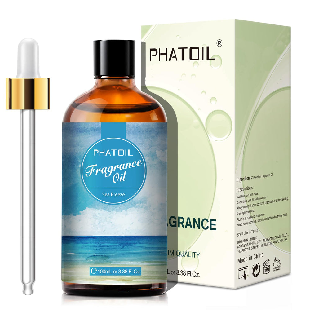 Close-up of PHATOIL Sea Breeze fragrance oil dropper