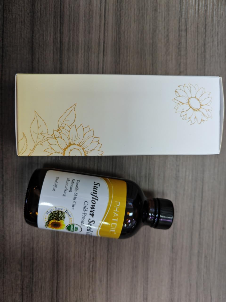 Sunflower oil applied to nails and cuticles