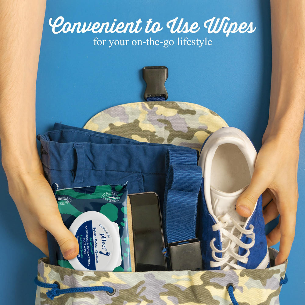 pHeet Foot Wipes hydrated skin after use showing moisturized feet
