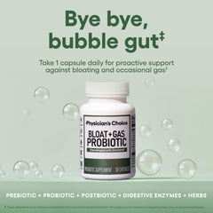 Close-up of bottle label highlighting 2B CFUs and 5-in-1 formula