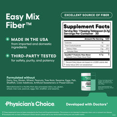 Physician's Choice Easy Mix Fiber powder being stirred into a beverage