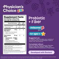 Unflavored probiotic powder dissolving in a glass of liquid