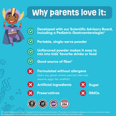 Doctor-developed pediatric digestive health supplement for kids