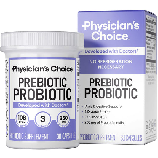 Physician's CHOICE Prebiotic-Probiotic bottle with multi-strain probiotics