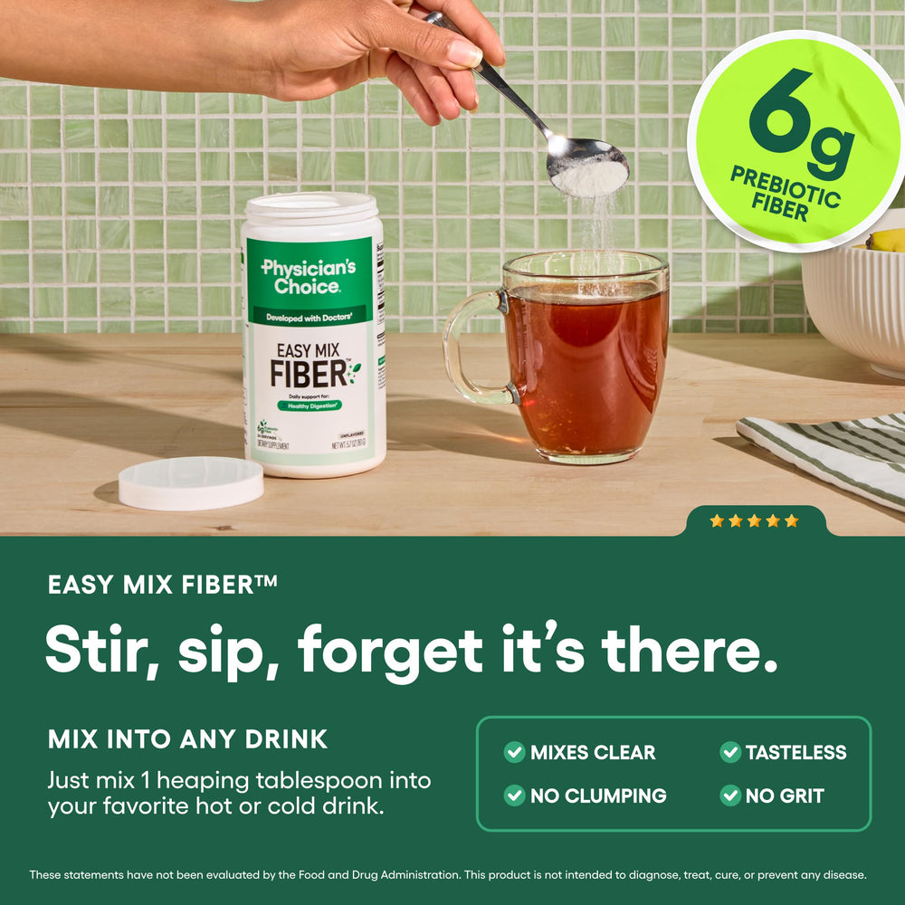 Probiotic-friendly prebiotic fiber sources in Easy Mix Fiber