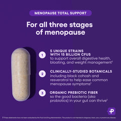 Physician's CHOICE Woman taking capsule demonstrates daily routine for menopause support.