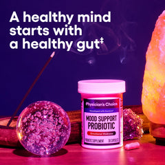 Close-up of Mood Probiotic label