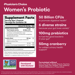 Packaging featuring D-Mannose, Pro-Cran, and organic prebiotics