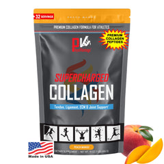 PhysiVantage Peach Mango collagen peptides powder 16oz – front view