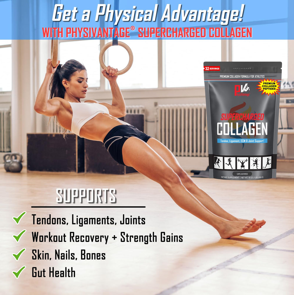 PhysiVantage label shows vitamin C for enhanced collagen synthesis support.